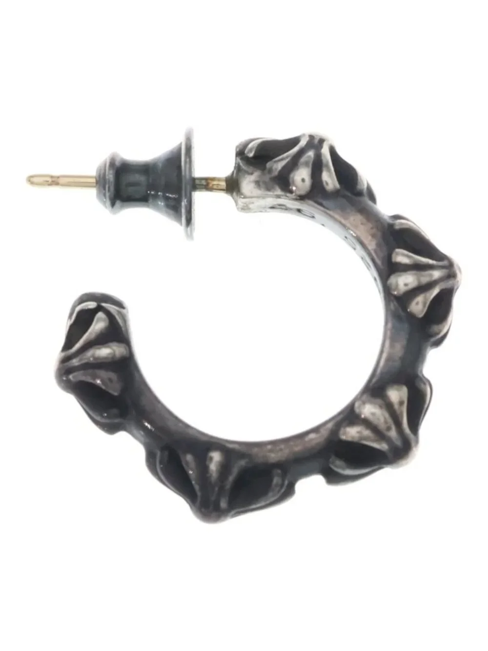 Chrome Hearts Hoop Cross Band Earrings Silver